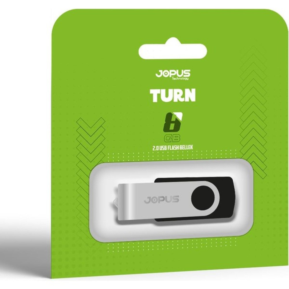 Jopus USB Bellek JU-101 Turn 2.0 Metal Siyah 8GB Flash Bellekler Fiyatı