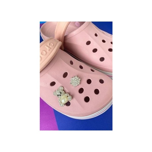 Josellini 2'li Taşlı Crocs Terlik Süsü Kadın Aksesuarı Ayıcık Figürlü Özel Tasarım Ayakkabılar ve Çantalar Fiyatı