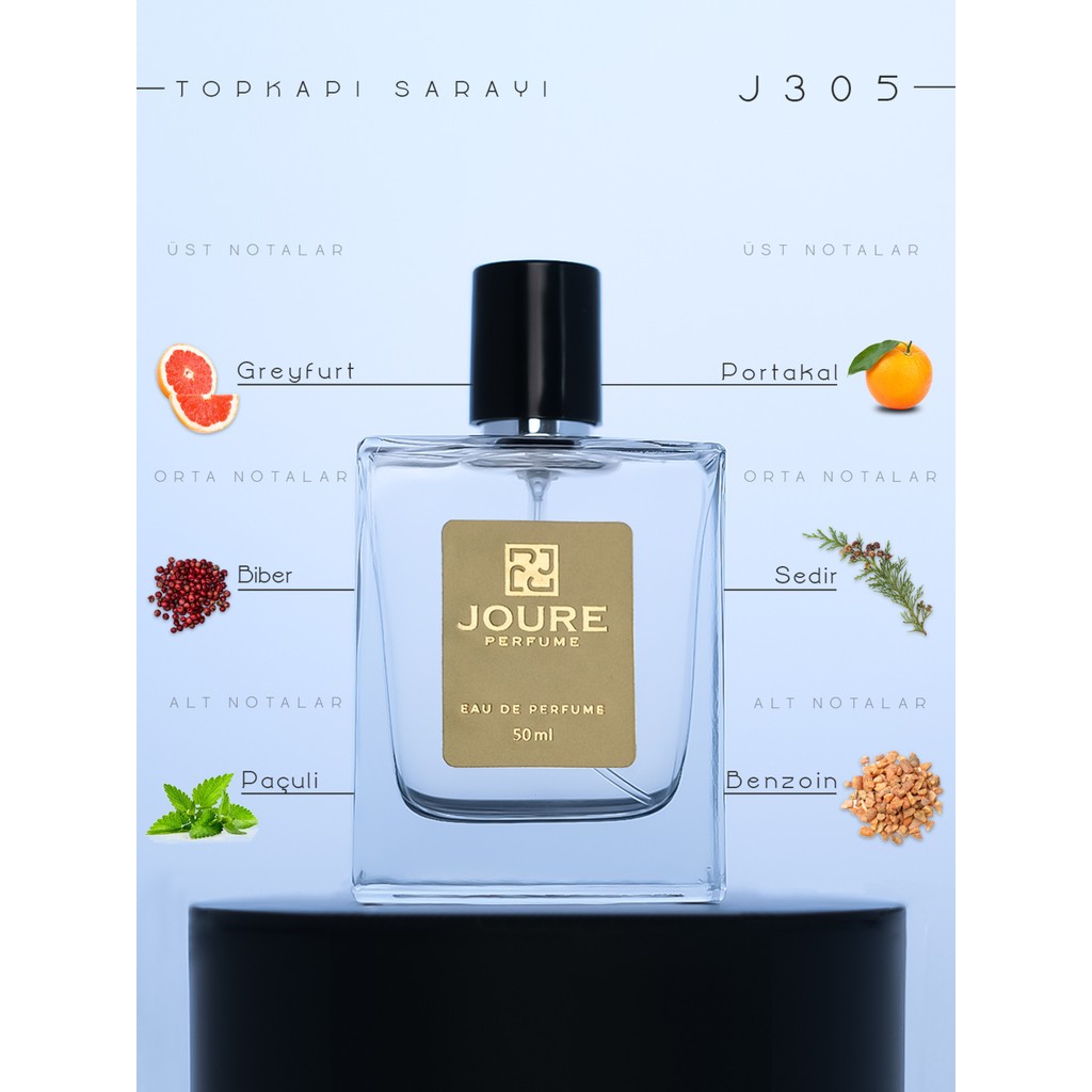 Joure J305 - Cıtrus Taze Baharatlar Odunsu Kokulu 50ML Kalıcı Edp Erkek Parfüm Tuz, Şeker, Baharat Fiyatı