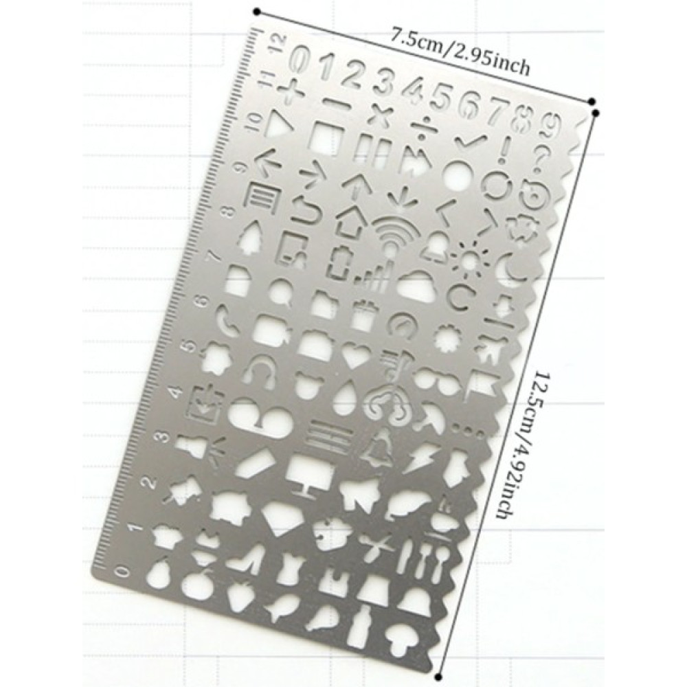 Journal Defter Çizim Şablonu - Metal - 13X8 cm Cetvel Fiyatı