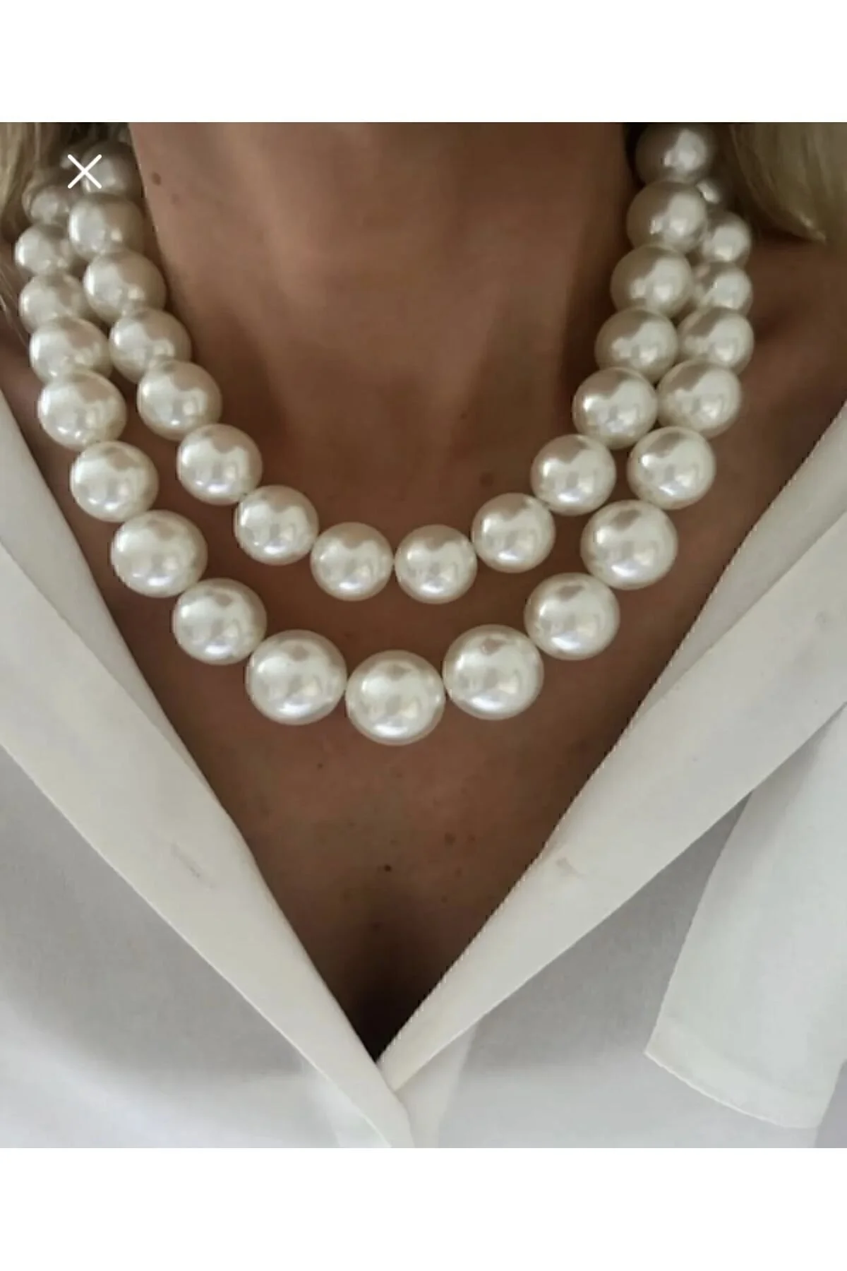 Jovela Büyük Inci Çift Sira Kolye Choker Kolye Inci Choker" İnci Kolye Fiyatı