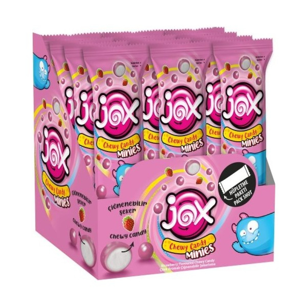 JOX MINIES; Çilek Çiğnenebilir Şekerleme (10 gr x 24 adet/kutu 240 gr) - 240 gr Diğer Fiyatı