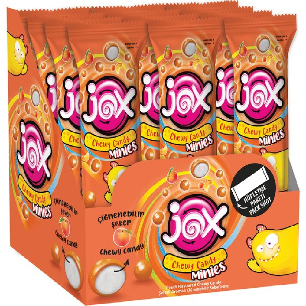 JOX MINIES; Şeftali Çiğnenebilir Şekerleme (10 gr x 24 adet/kutu 240 gr) - 240 gr Diğer Fiyatı
