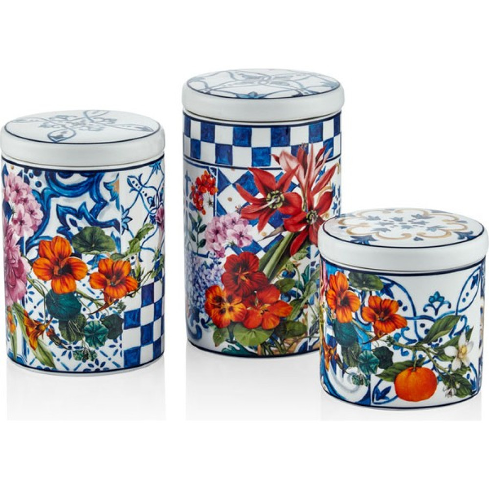 Joy Carmen Italy Garden 3’Lü Kavanoz Setı 16 Cm 13,8 Cm 10 Cm - Renkli Saklama Kapları Fiyatı