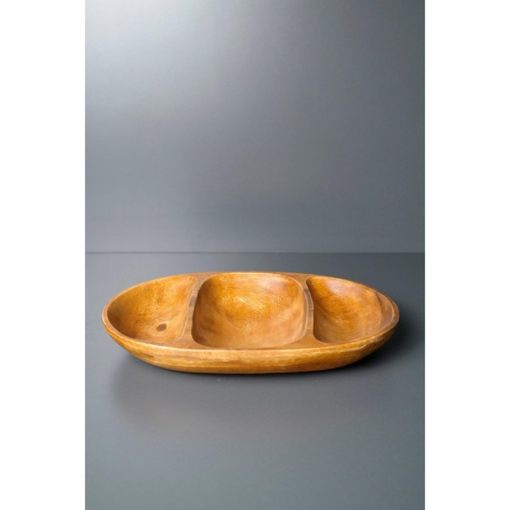 Joy Home&Accessories Akasya Ağacı Ahşap Oval 3 Gözlü Çerezlik 26X17 cm Mutfak Gereçleri Fiyatı