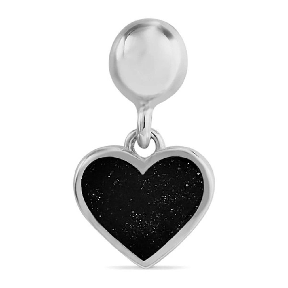 Joy of Jade Heart Küpe 1 Mikron Rodyum Kaplama (925 Ayar Gümüş Üzerine) Siyah Mine Altın Küpe Fiyatı