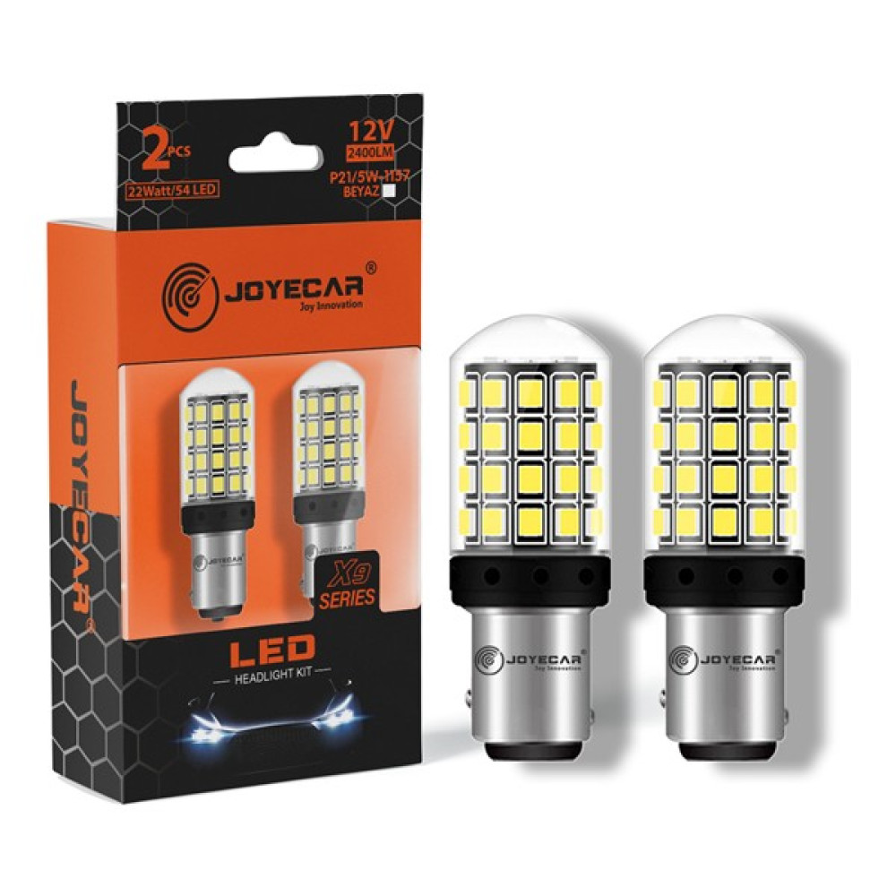 Joyecar X9 Serisi 1157 P21/5W Çift Duy Geri Vites Fren Sinyal Stop Köşe Side Marker Lamba - Beyaz Oto Aydınlatma Fiyatı