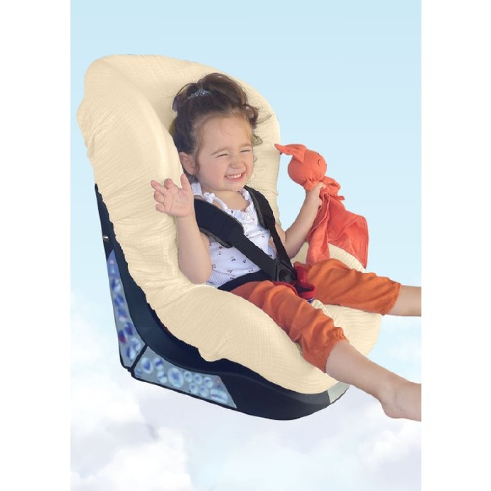 Joyous Mom Kids 4 Katlı Müslin Bebek Oto Koltuk Kılıfı Lastikli %100 Pamuk Organik Oto Koltuk Kılıfı - Bej Bebek Oto Koltuğu Fiyatı