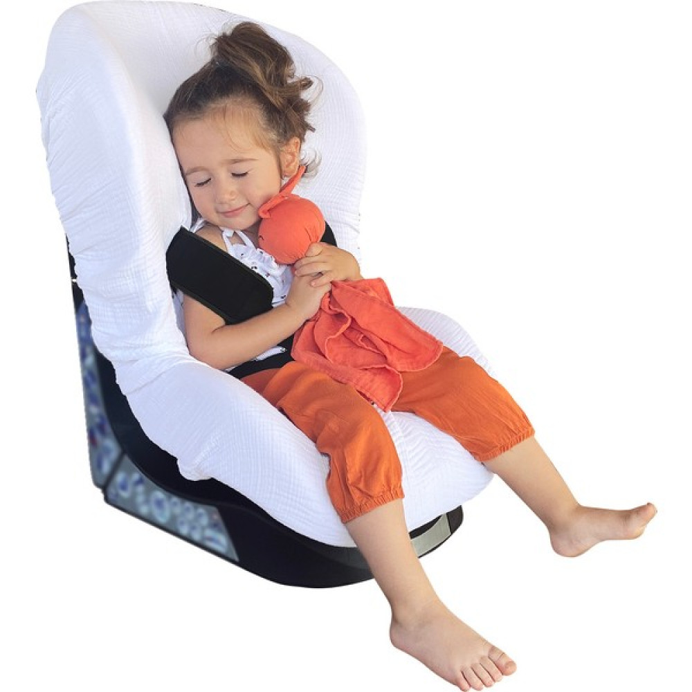 Joyous Mom Kids 4 Katlı Müslin Bebek Oto Koltuk Kılıfı Lastikli %100 Pamuk Organik Oto Koltuk Kılıfı - Beyaz Bebek Oto Koltuğu Fiyatı