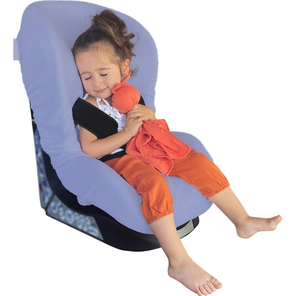 Joyous Mom Kids 4 Katlı Müslin Bebek Oto Koltuk Kılıfı Lastikli %100 Pamuk Organik Oto Koltuk Kılıfı - Indigo Bebek Oto Koltuğu Fiyatı
