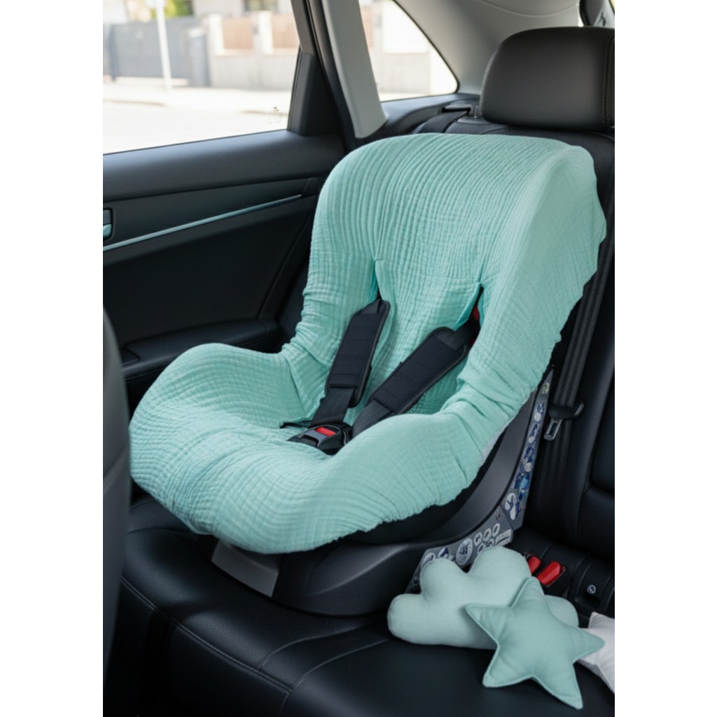 Joyous Mom & Kids 4 Katlı Müslin Bebek Oto Koltuk Kılıfı Lastikli %100 Pamuk Organik Oto Koltuk Kılıfı - Mint Bebek Oto Koltuğu Fiyatı