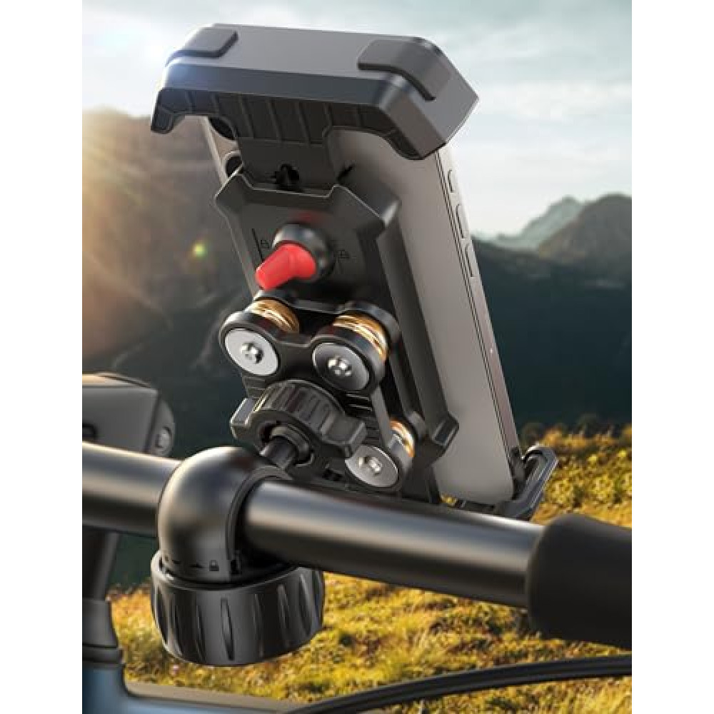 JOYROOM Bike Phone Holder Mount, [Anti Vibration] Bicycle Phone Mount, Dirt Bike Accessories for All 4.7-7.0" Phones, Motorcycle Phone Mount for iPhone 16 Pro Max/15/14/13/12 Samsung S25 Ultra/S24/S23