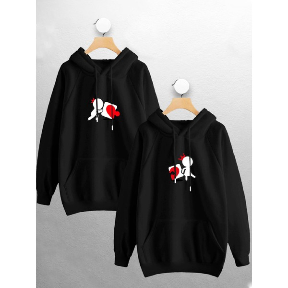 Joza Outdoors Kadın Erkek Kalp Yapboz Sevgili Çift Kombini Tasarım Kapüşonlu Sweatshirt 2'li Set Takım Bayan Sweatshirt Fiyatı