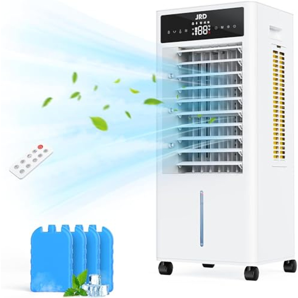 JRD 3-IN-1 Evaporative Air Cooler, 80° Oscillation Air Cooler with 3 Speeds, 4 Modes, 12H Timer, 2.4Gal Tank, Remote, Portable Swamp Cooler for Bedroom Home Office Garage Air Conditioners Fiyatı