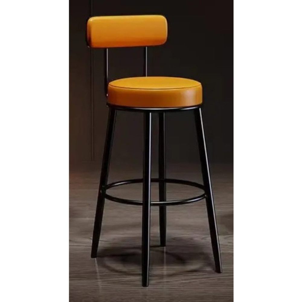 J&S Quality Bar Sandalyesi, Ikea Kadın Tasarımı 75 cm Mutfak Adası Bar Taburesi Yeni Tasarım - Siyah - Turuncu Masa - Sandalye & Tabure Fiyatı