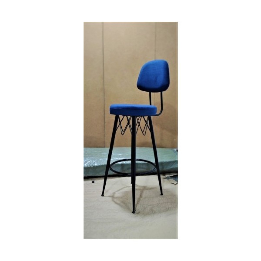 J&S Quality Yeni Tasarımı Ile Kumaş Döşeme 65 Cm. Oturumlu Metal Iskelet Konik Ayaklı Bar Taburesi. - Lacivert Masa - Sandalye & Tabure Fiyatı