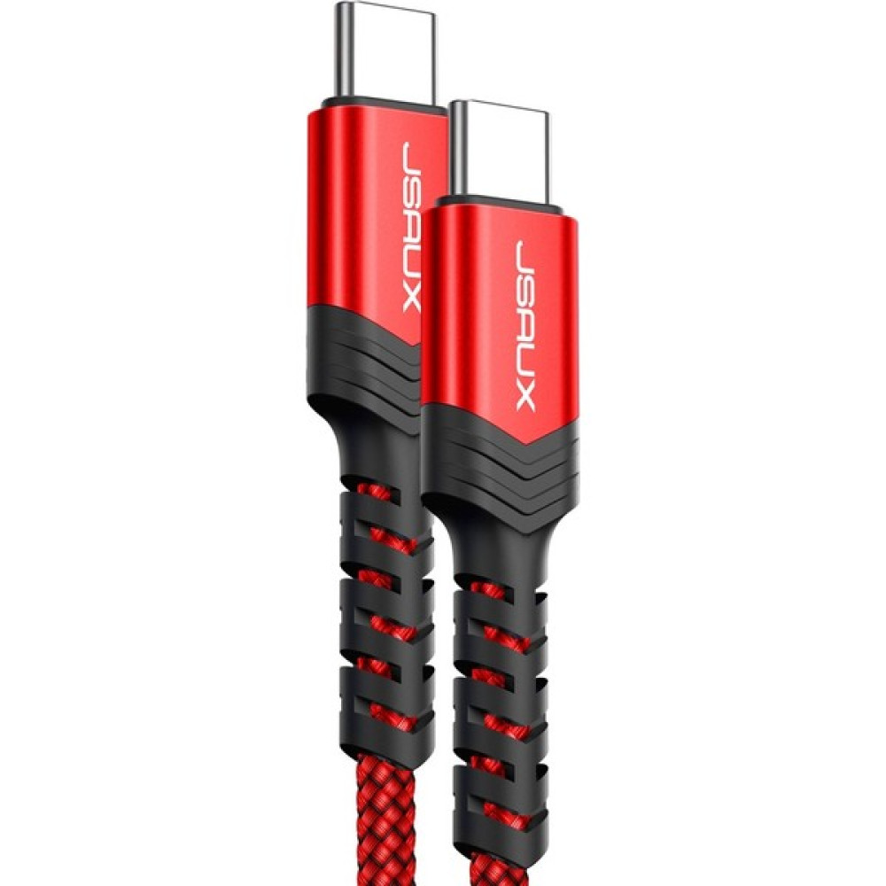Jsaux Premium Type-C To Type-C 60W 3A CC0018 2m Hızlı Şarj Ve Data Kablosu - Kırmızı Cep Telefonu Şarj Cihazı Fiyatı