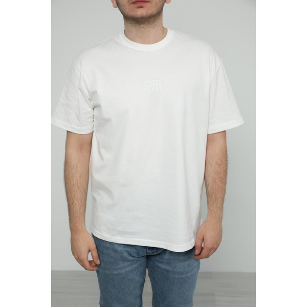 JSCO Hscstore Erkek Bisiklet Yakalı Beyaz Tişört- 8457 Erkek T-shirt Fiyatı