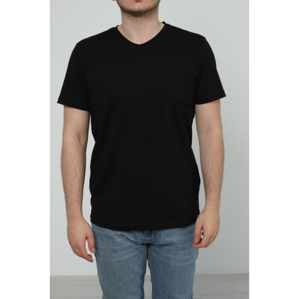 JSCO Hscstore Erkek Bisiklet Yakalı Siyah Tişört -8455 Erkek T-shirt Fiyatı