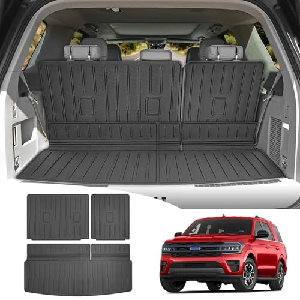 JTYZSM Trunk Mat & Backrest Mat for 2018-2025 Ford Expedition/Lincoln Navigator Cargo Mat(Not for Max or L Models), Rear Seat Back Cover Cargo Liner for 18-25 Expedition/Navigator Accessories