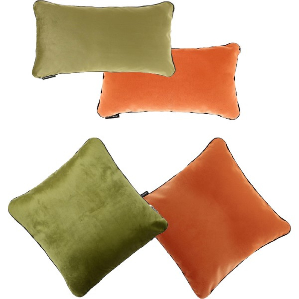 Ju Yaratıcı Tasarım Biyeli Kırlent Yastık Kılıfı 2 Adet 45X45 2 Adet 50X30 Turuncu-Haki - Turuncu - 44 x 44 cm Kırlent / Mobilya Yastığı Fiyatı