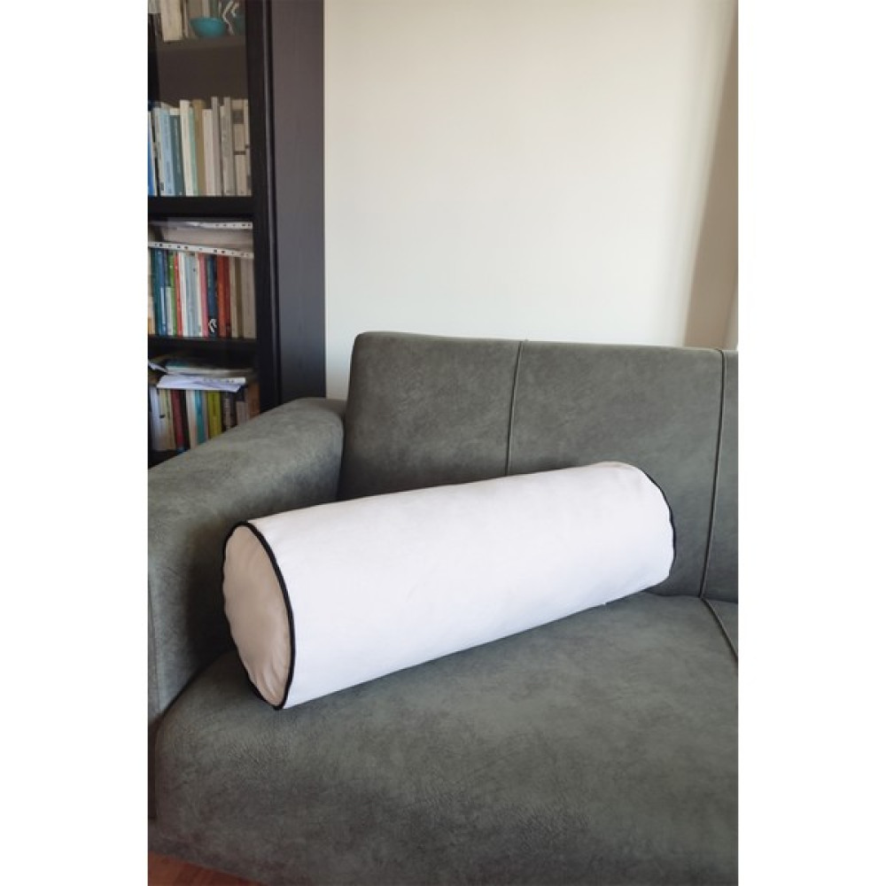 Ju Yaratıcı Tasarım Silindir Yuvarlak Dekoratif Kırlent Biyeli Ekru 60X20 - 20 x 50 cm Kırlent / Mobilya Yastığı Fiyatı