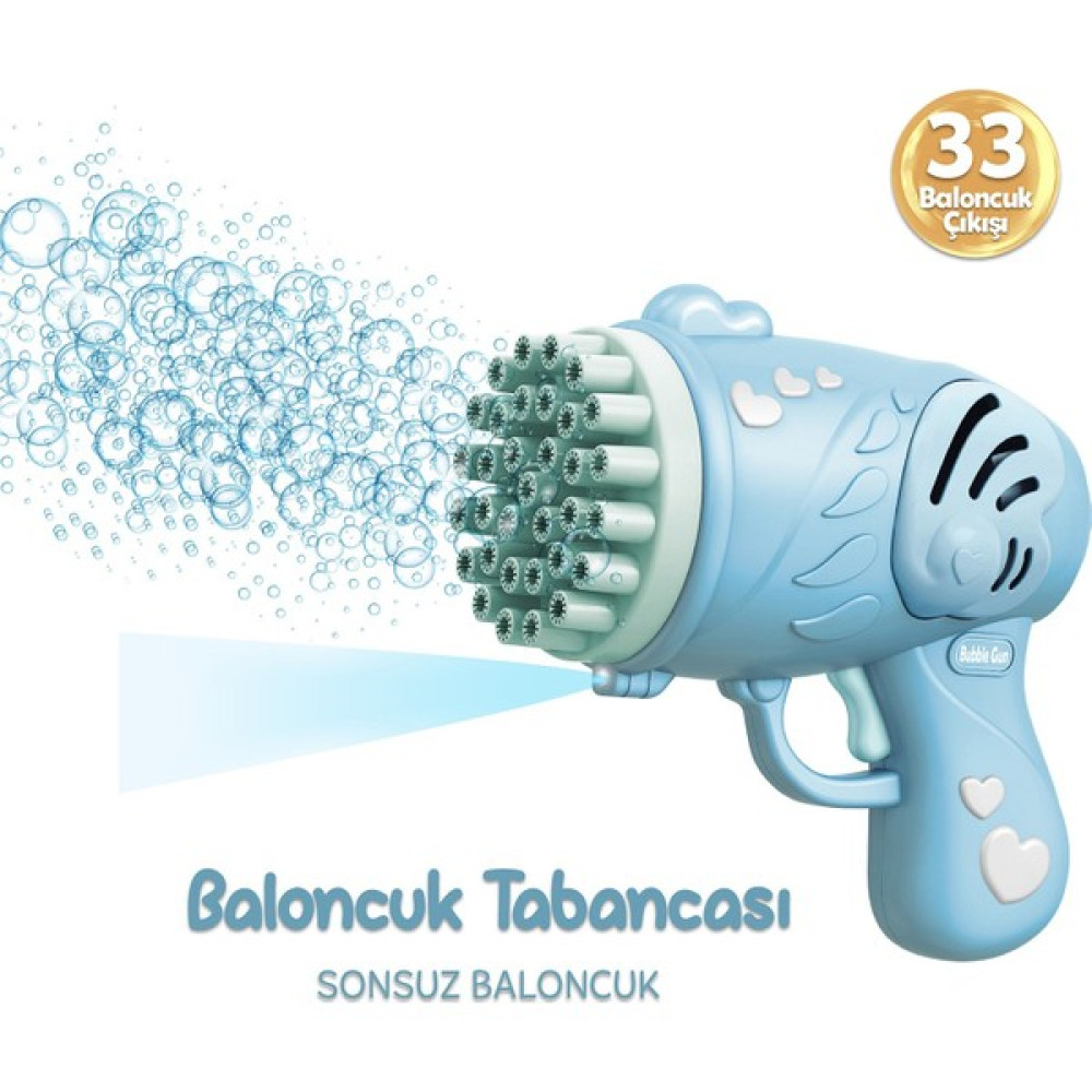 Juanli Mofy Baby 33 Kanal Işıklı Pilli Baloncuk Makinesi Köpük Tabancası Bubble Gun Machine (Yurt Dışından) - Açık Mavi Açık Hava, Deniz ve Spor Oyuncakları Fiyatı