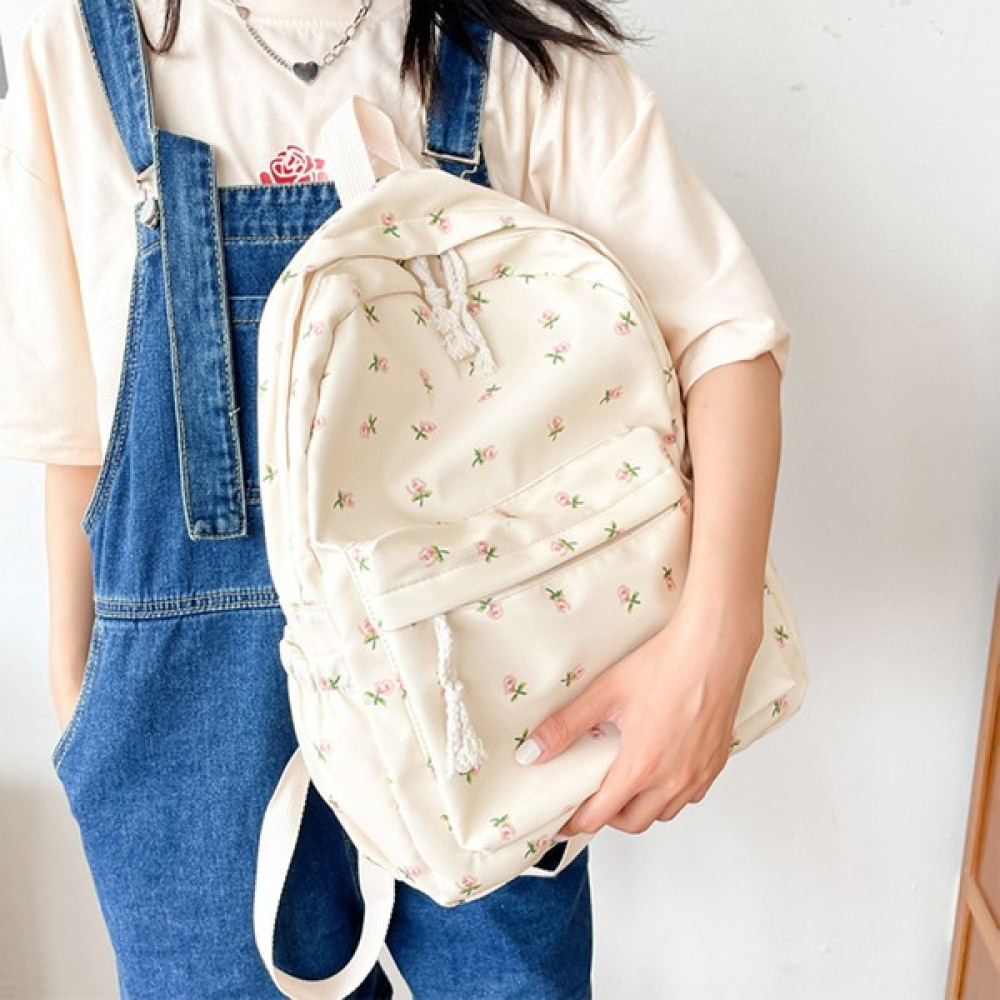 Juhui Store Kızlar Çiçek Okul Sırt Çantası Okul Seyahat Çalışmaları Için Büyük Kapasiteli Şık Daypack (Yurt Dışından) - Beyaz - 31 x 13 x 40 cm Okul Çantası Fiyatı