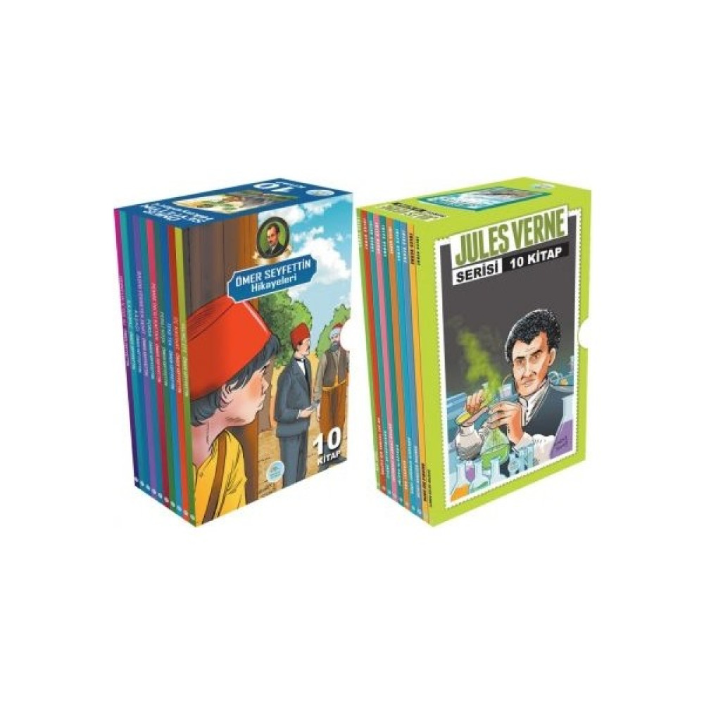 Jules Verne ve Ömer Seyfettin Seti Toplam 20 Kitap Kutulu Set Çocuk Öykü Fiyatı