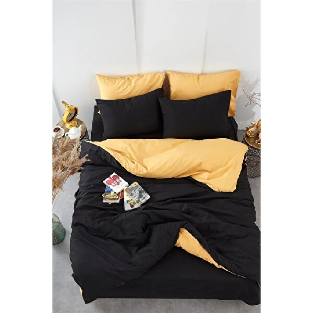 Julia Home Tek Kişilik 135X200 Çift Taraflı Nevresim Yorgan Kılıfı Sarı-Siyah - Sarı - Siyah - 135 x 200 cm Nevresim Takımı Fiyatı
