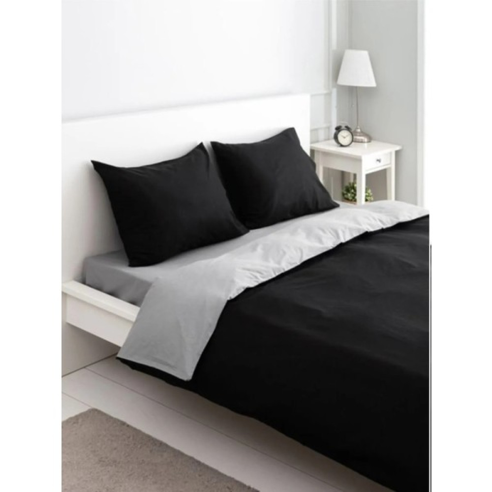 Julia Home Tek Kişilik 160X220 Çift Taraflı Nevresim Yorgan Kılıfı Siyah-Gri - Siyah - Gri - 160 x 220 cm Nevresim Takımı Fiyatı