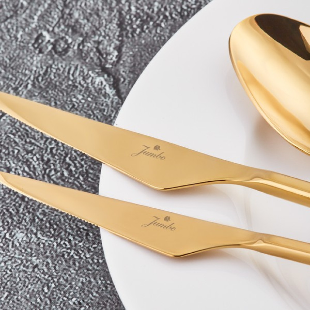 Jumbo 5500 12 Kişilik 84 Parça Altın Çatal Kaşık Bıçak Takımı - Gold Oto Boyaları Fiyatı
