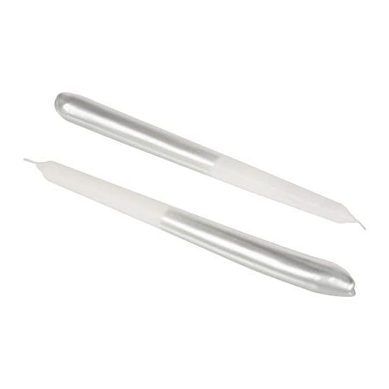 Jumbo Gaby Degrade 2'li 24 cm Gümüş Mum