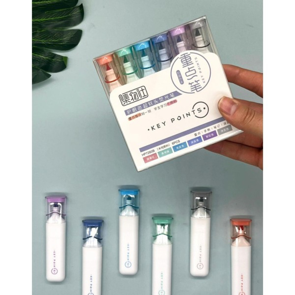 Jumbo Mor Kutu Soft Renkler Marker 6'lı Kalem Set /highlighter/fosforlu Kalem/işaretleme Kalemi Cetvel Fiyatı