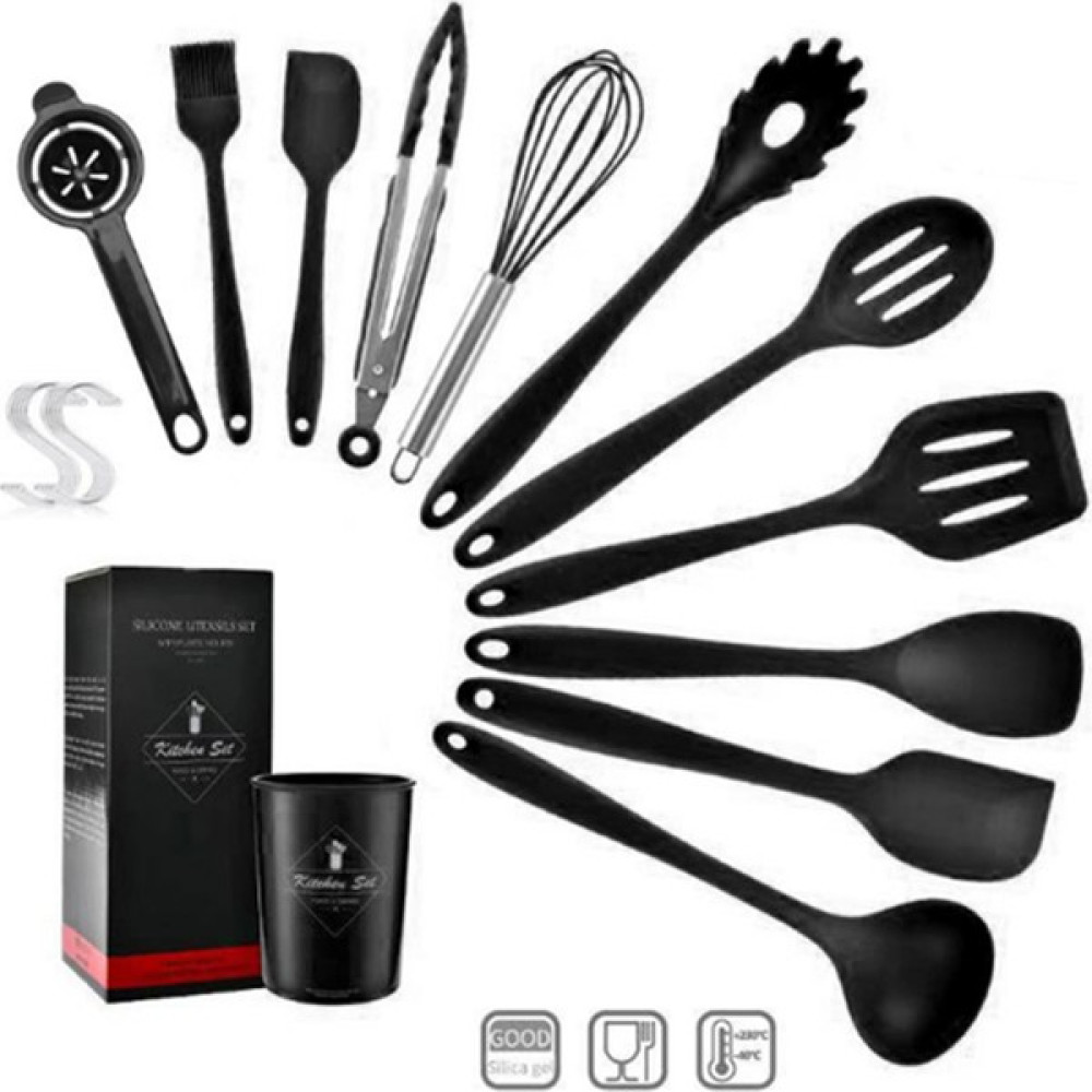 JunChang 11 Adet Yapışmaz Tencere Kaşık Spatula Kancalı Mutfak Aletleri Gereçleri (Yurt Dışından) - Renkli Çatal / Kaşık / Bıçak Takımları Fiyatı
