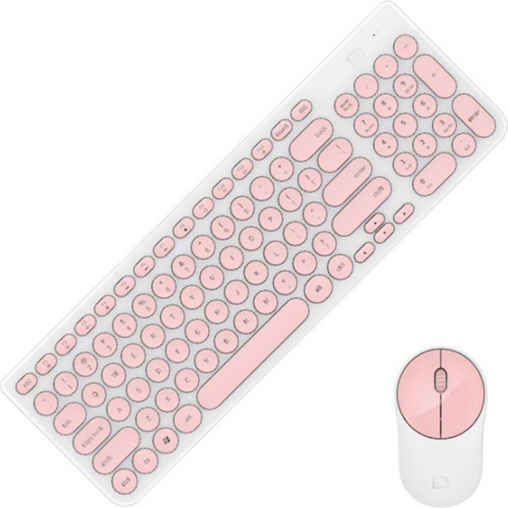 JunChang Kablosuz Klavye ve Fare Seti Laptop Masaüstü Genel Sessiz - Siyah (Yurt Dışından) - Pembe Klavye - Mouse Fiyatı