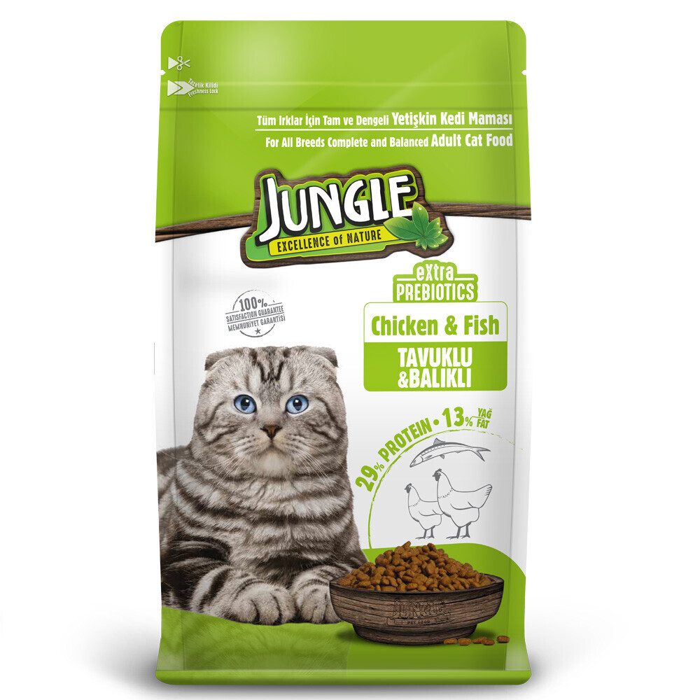 Jungle 1,5 Kg Kedi Maması Tavuk + Balık Evcil Hayvan Ürünleri Fiyatı