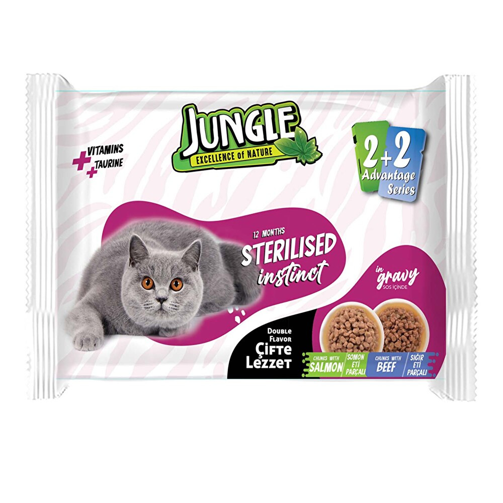 Jungle Cifte Lezzet Pouch Kısır Kedi Somon Eti Parçalı 4X100 g Evcil Hayvan Ürünleri Fiyatı