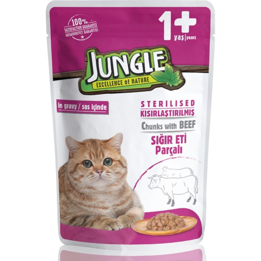 Jungle Kısır Kedi Biftekli 100 gr Pouch Evcil Hayvan Ürünleri Fiyatı