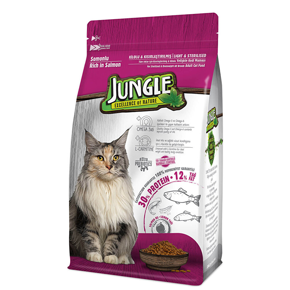 Jungle Somonlu Kısırlaştırılmış & Kilolu Yetişkin Kedi Maması 500 Gr Evcil Hayvan Ürünleri Fiyatı