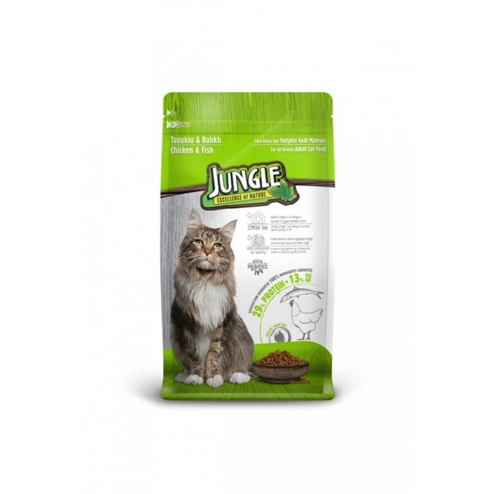 Jungle Tavuklu Balikli 15 Kg Yetiskin Kuru Kedi Mamasi Evcil Hayvan Ürünleri Fiyatı