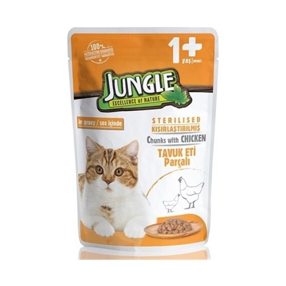 Jungle Tavuklu Kısırlaştırılmış Kedi Pouch 100 gr x 24 Adet Evcil Hayvan Ürünleri Fiyatı