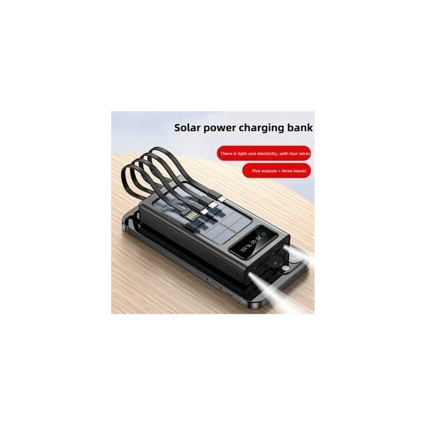 Junglee 20000 Mah Güneş Enerjili Powerbank LCD Ekranlı Type C Mikro USB Lightning Çıkışlı Siyah Bilgisayar Çevirici ve Adaptörü Fiyatı