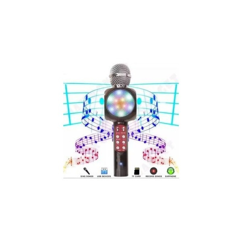 Junglee LED Işıklı Şarjlı Kablosuz Karaoke Mikrofon Bluetooth Hoparlör Ses Değiştirme Sd Kart USB Girişli - Siyah Oto Boyaları Fiyatı