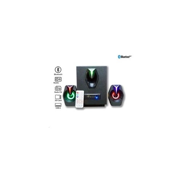 Junglee Multimedya Bluetooth Hoparlör Sd Kart USB 2.1 Kanal Subwoofer 2+1 Işıklı Pc Speaker Bluetooth Hoparlör Fiyatı