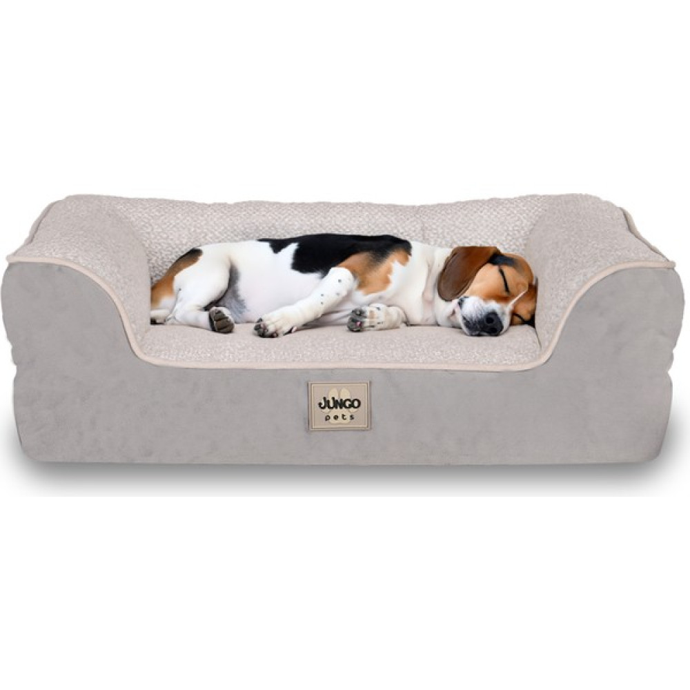 Jungolica Pet Products Sezar, Visco Süngerli, %100 Su Geçirmez Alezli, Kolay Temizlenen, Kedi ve Köpek Yatağı - L - Gri Evcil Hayvan Ürünleri Fiyatı