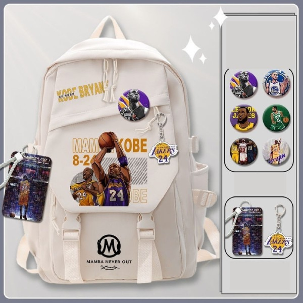 Junheli-HB Nba Ortak Okul Çantası Kobe Bryant Büyük Kapasiteli Sırt Çantası Okul Çantası (Yurt Dışından) - Beyaz Okul Çantası Fiyatı