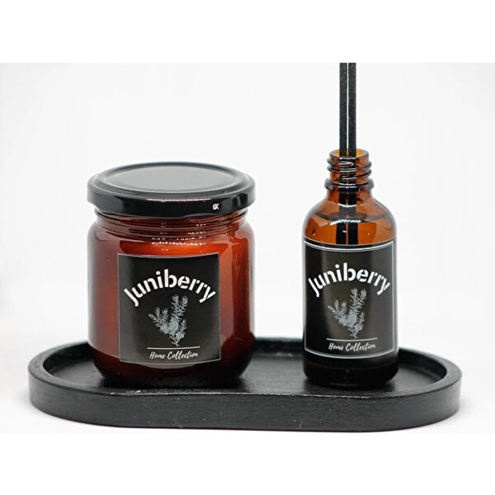 Juniberry 3lü Set Koku Giderici Banyo Oda Kokusu Sandal Ağacı 50ML +Amber Kavanoz Mum 210CC+SIYAH Altlık Oda Kokusu Fiyatı