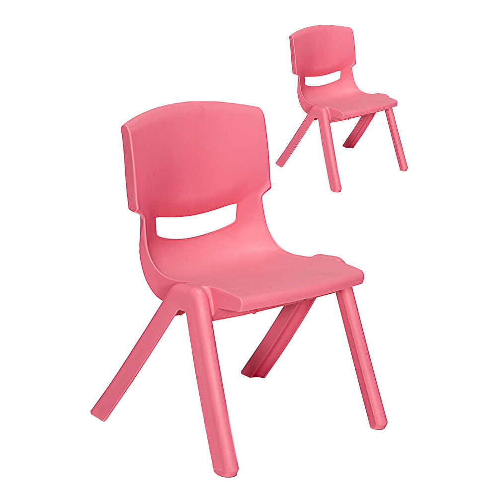 Junior 2 Adet Ergonomik Konforlu Anaokulu Kreş Çocuk Sandalyesi - Pembe Diğer Fiyatı