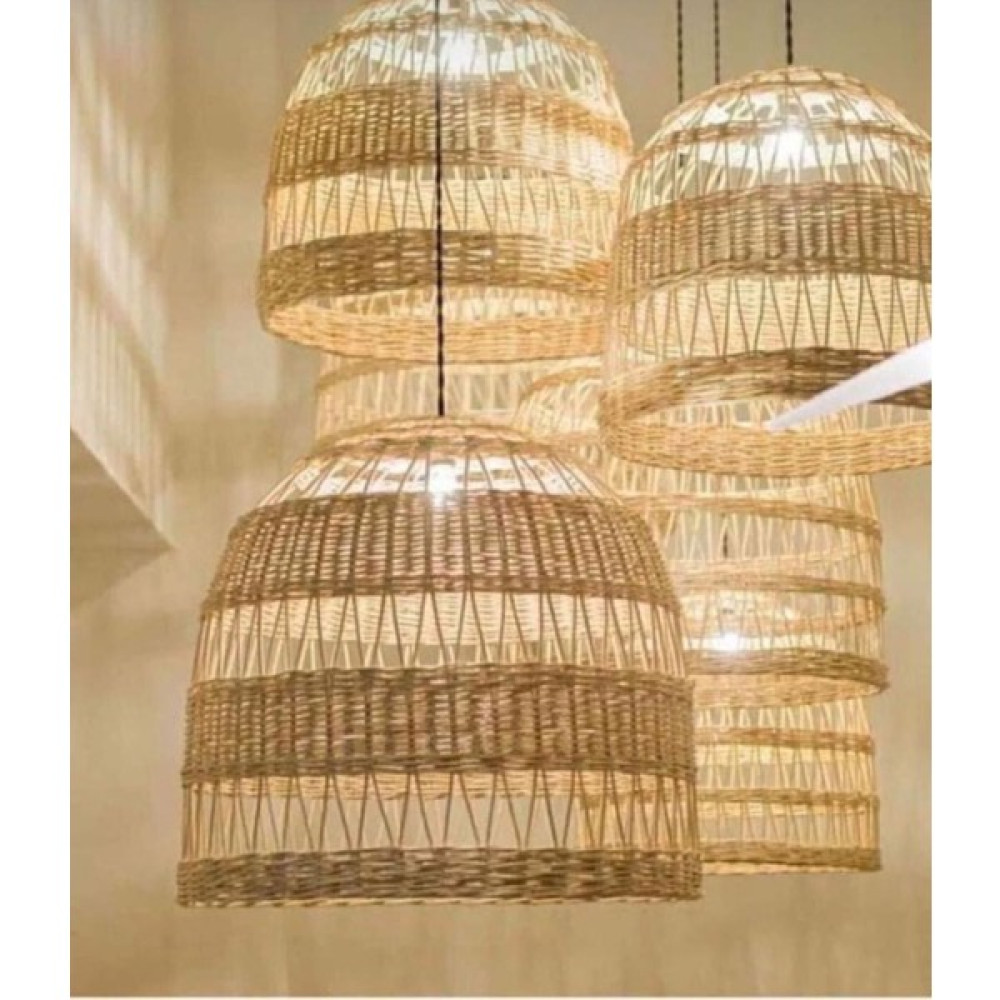 Just Best Rattan Bambu Hasır Avize - Ekru - 1'li Avize Fiyatı